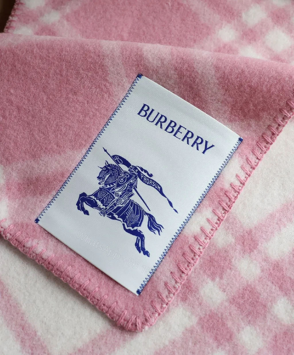 View 6 of Soft Pink Plaid Throw—Heritage Cozy Fleece Blanket