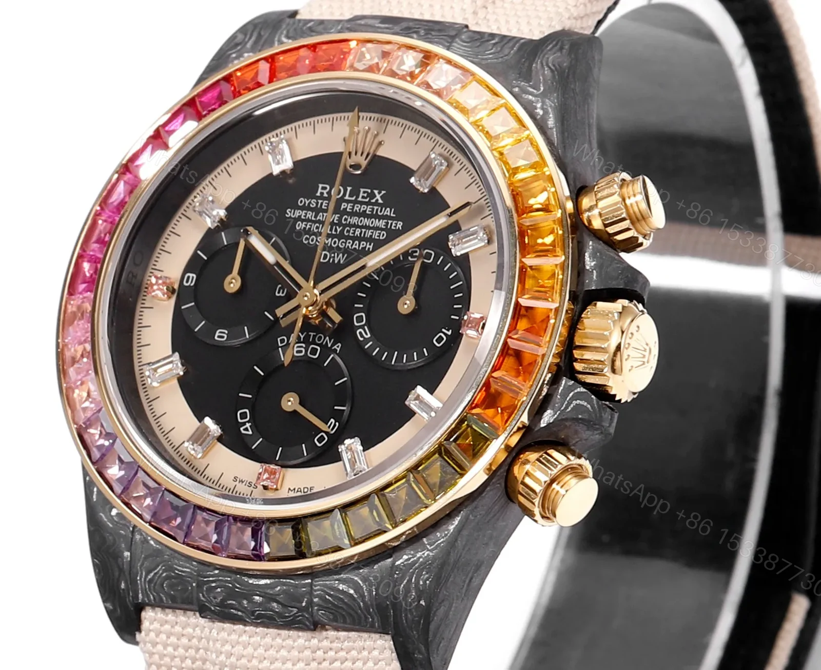 View 3 of EW Factory Clean Factory TW Rolex Daytona Carbon Fiber Rainbow Watch