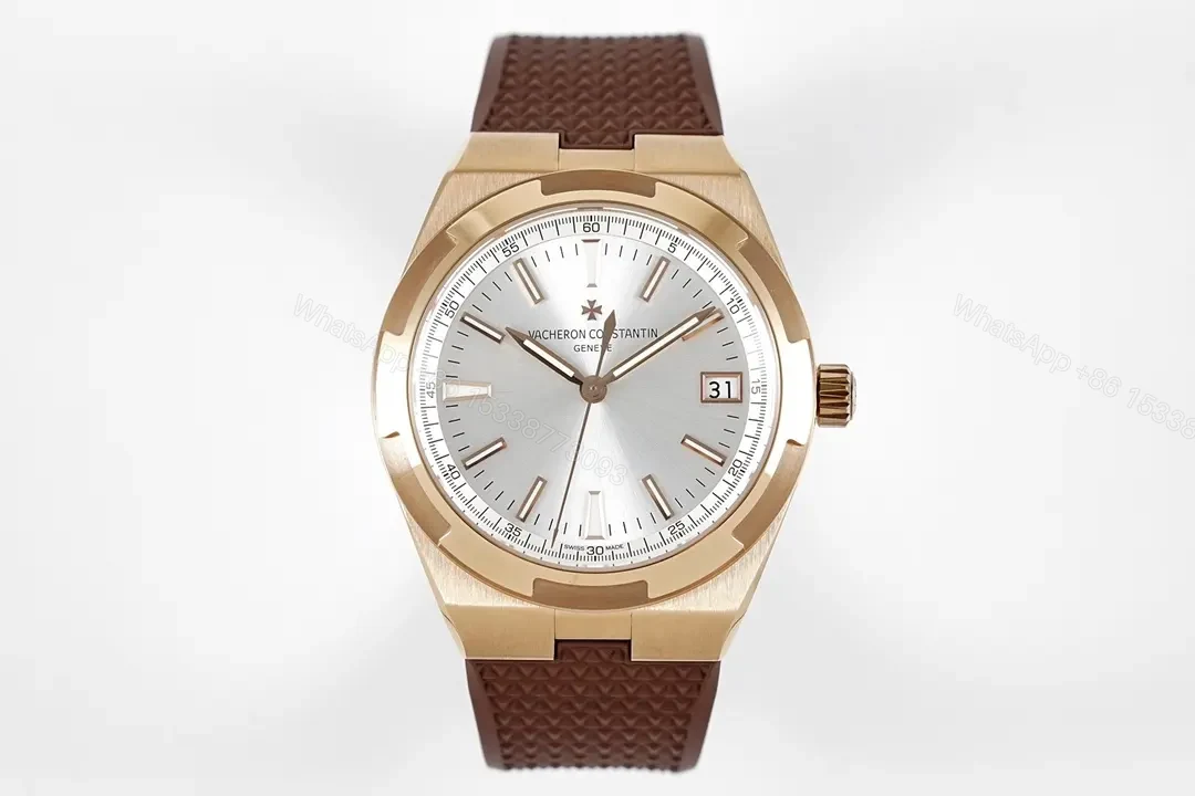Vacheron Constantin Overseas Rose Gold Watch with Brown Leather Strap, 41mm Stainless Steel Case, Sapphire Crystal, 5100 Automatic Movement, 150m Water Resistance, Interchangeable Strap System — view 1