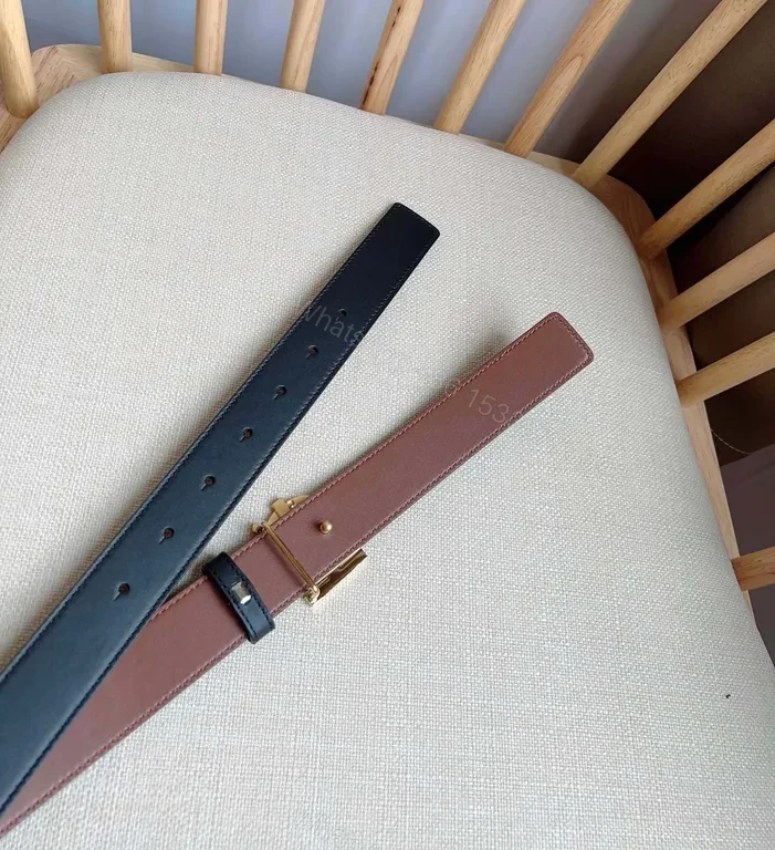 View 7 of Structured Black Leather Belt with Gold BB Hardware (Unisex)