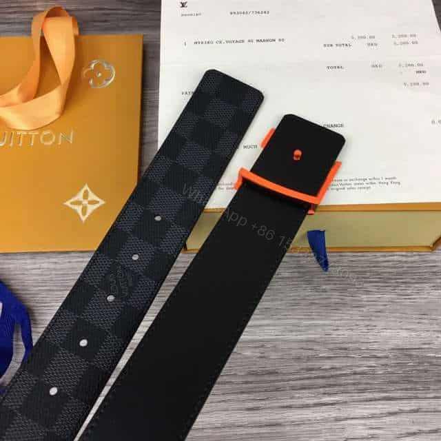 View 8 of LOUIS VUITTON INITIALES 40MM REVERSIBLE DAMIER GRAPHITE CANVAS BELT – B94
