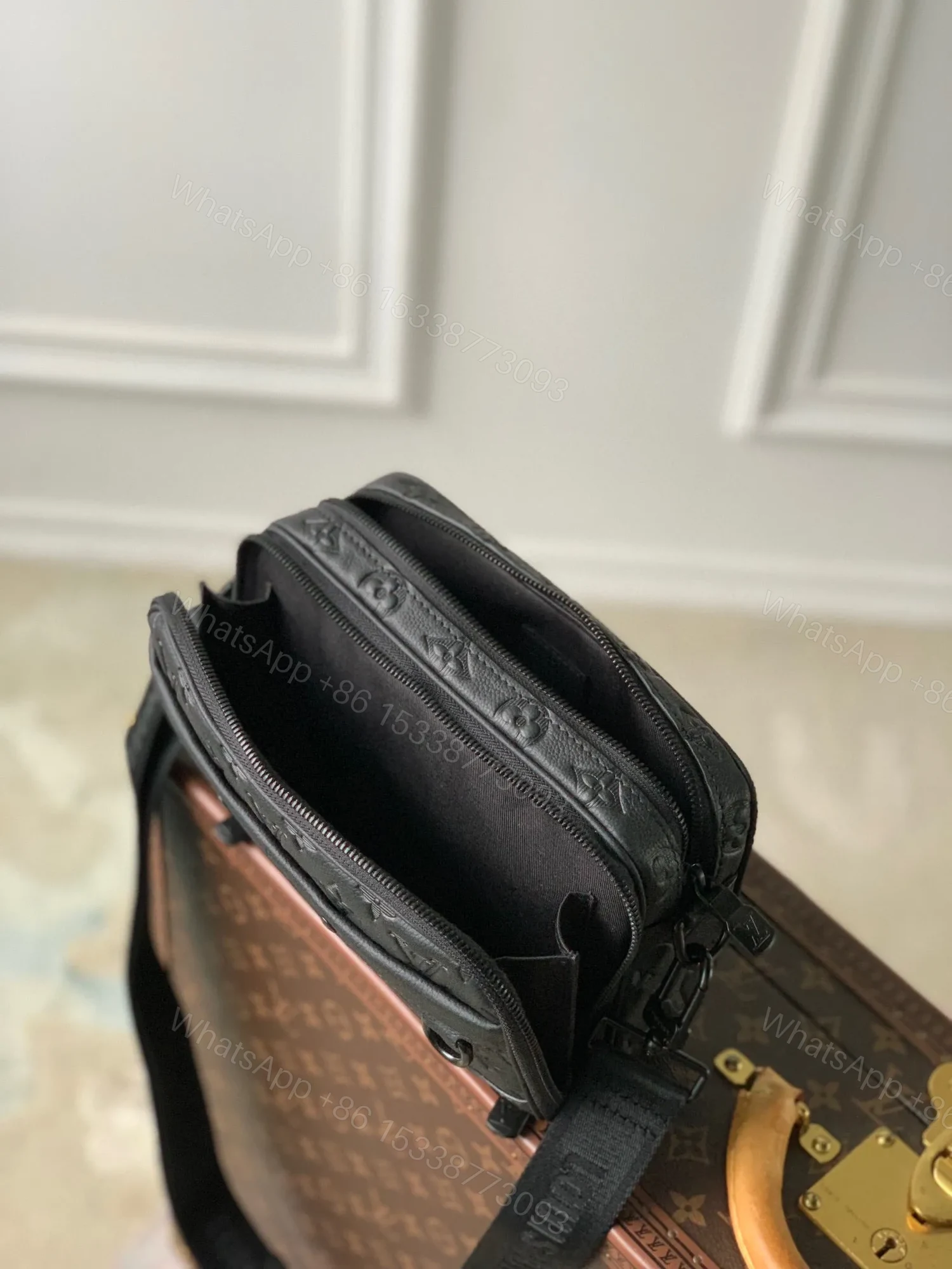 View 6 of LV ALPHA NANO BAG 24 IN BLACK MONOGRAM SHADOW EMBOSSED COWHIDE