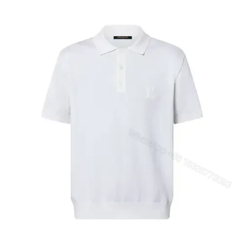 Lv Cashmere And Cotton Blend Short-Sleeved Polo — view 1