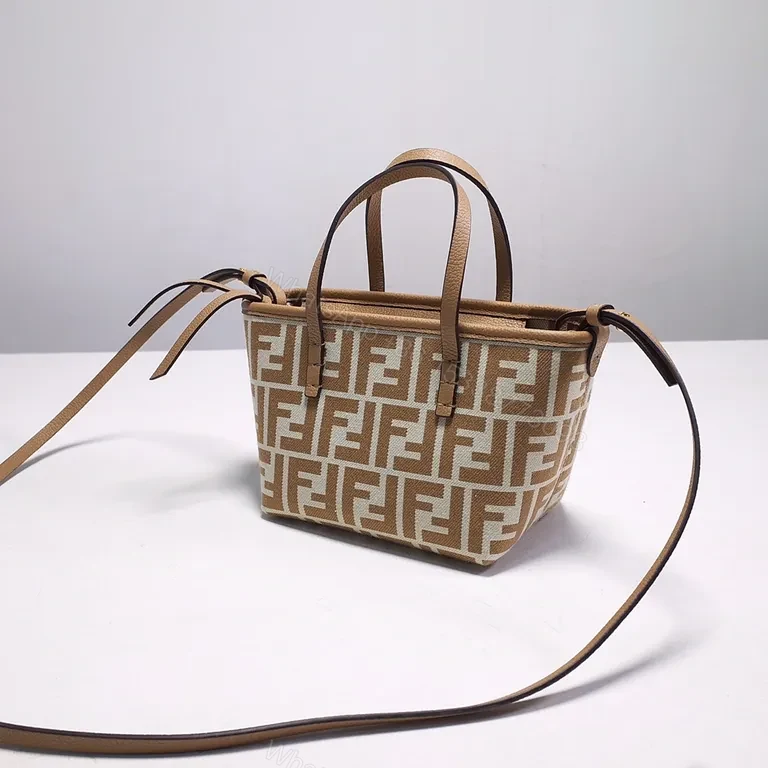 View 8 of Structured Monogram Tote: Modern Texture, Iconic Fendi-Style Details