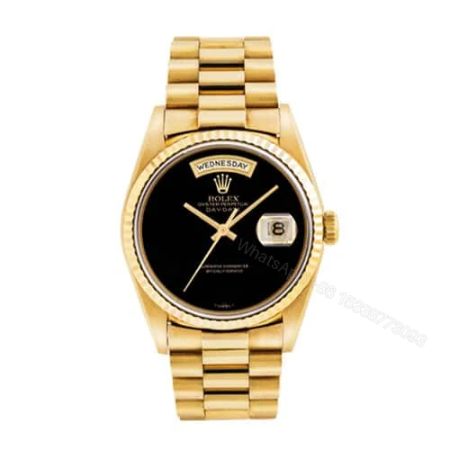Rolex Day-Date 18038 Super Clone : 36mm Yellow Gold Onyx Dial — view 1