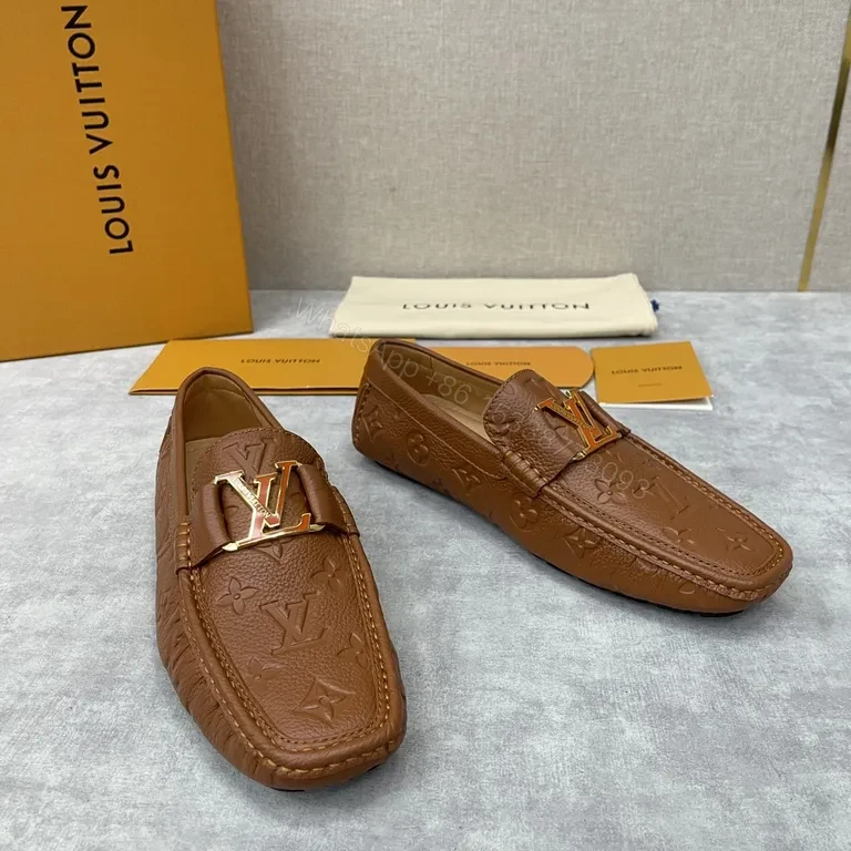 View 3 of Brown Monogram Leather Loafer â€“ All-Day Comfort