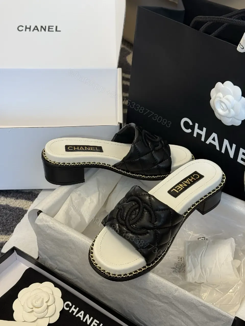 View 6 of Quilted Leather Slide – Lux Comfort, Couture-Inspired