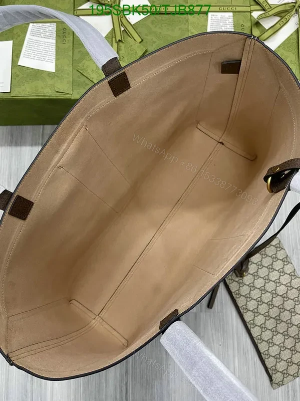 View 7 of Gucci Beige Medium Canvas Supreme Handbag featuring GG Logo SAS745