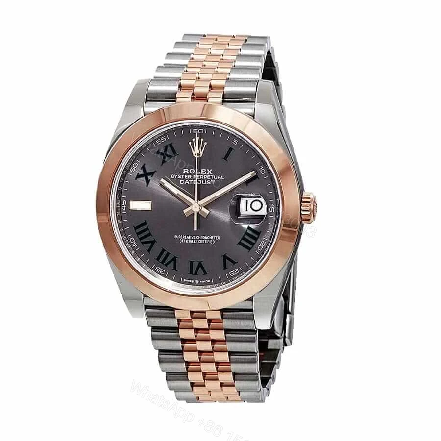 View 2 of Rolex Datejust 41 126301 Super Clone : Everose Two Tone Fluted Bezel Chocolate Dial 41mm