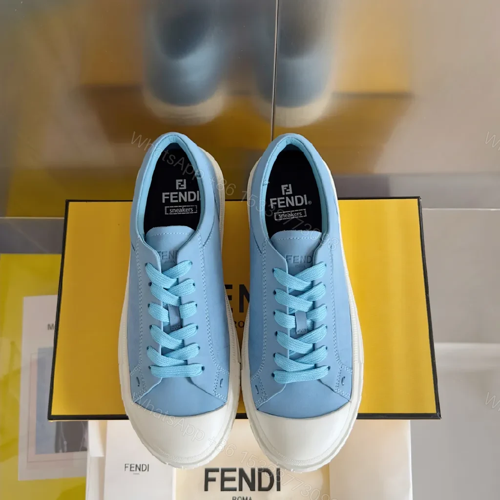 View 3 of Light-Blue Leather Minimalist Sneakers with Durable Comfort