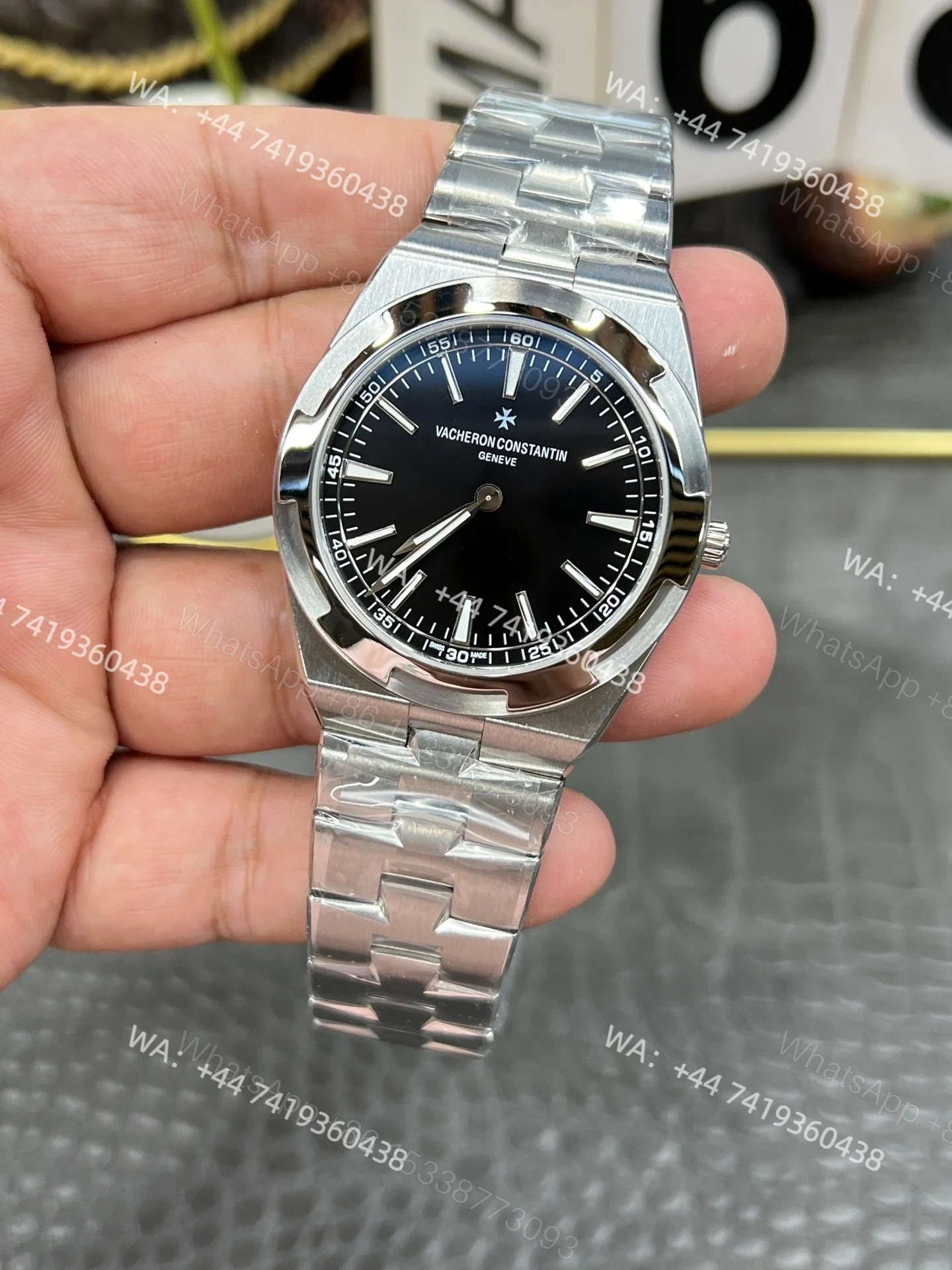 View 3 of Super Clone Vacheron Constantin Overseas 4500V- Black Dial Stainless Steel Watch