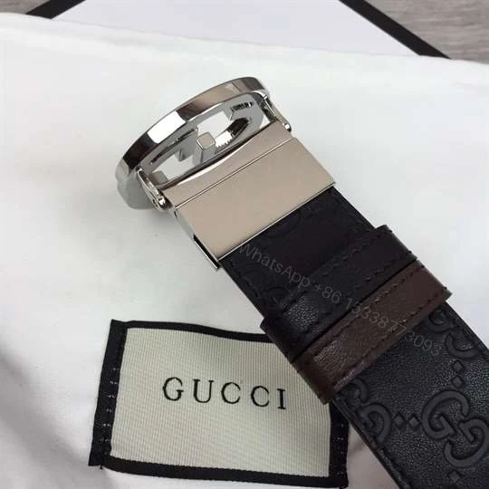 View 4 of GUCCI SIGNATURE BELT WITH SILVER G BUCKLE – B49