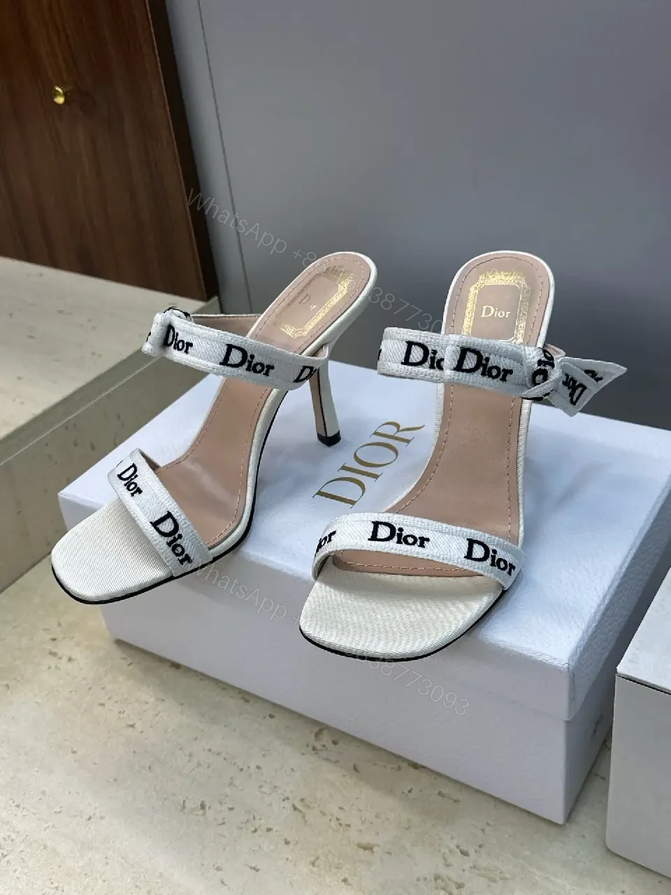 View 7 of Lightweight Strappy Heels: Open-Toe Slingback Kitten Heel, Couture Style