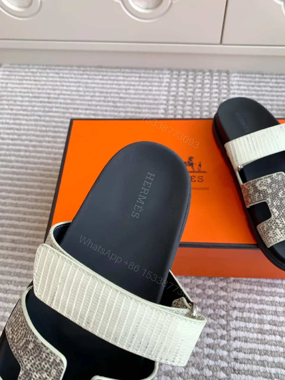 View 2 of Textured Pebble Sandals in Dark-Tone Luxe Comfort