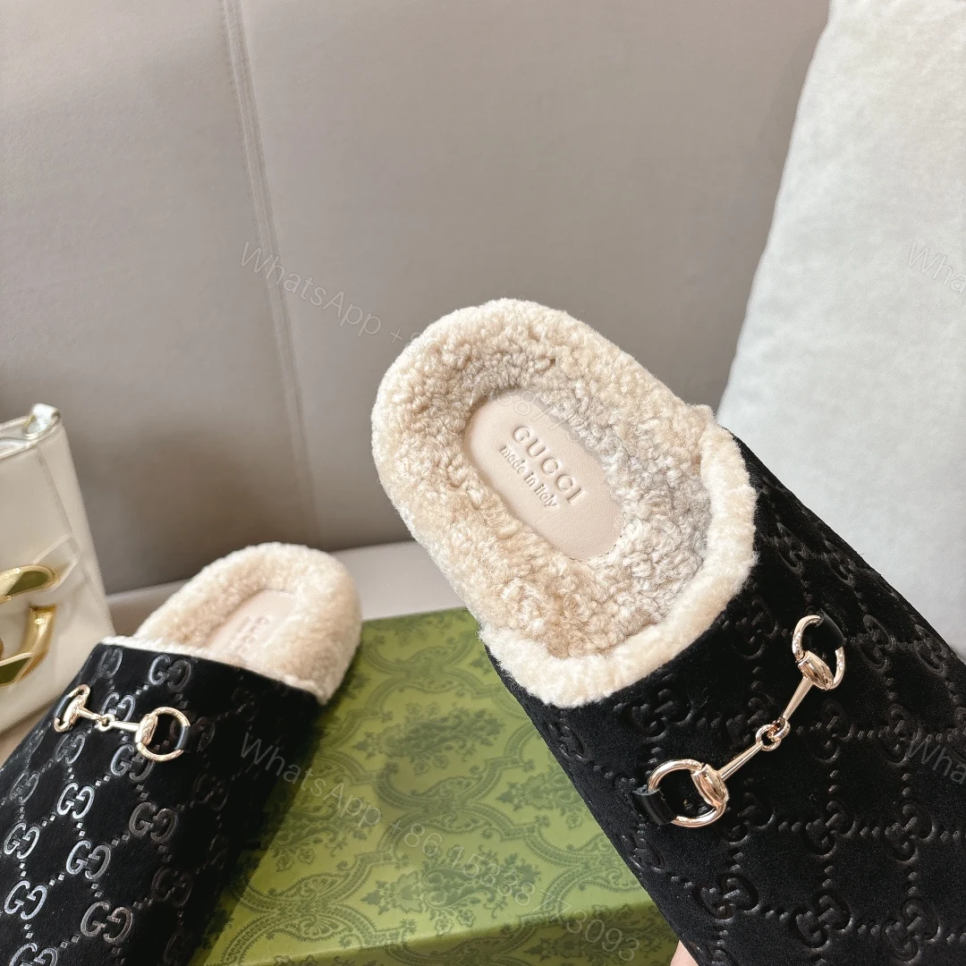 View 6 of GUCCI WOMEN’S HORSEBIT MULE GG SUEDE BLACK