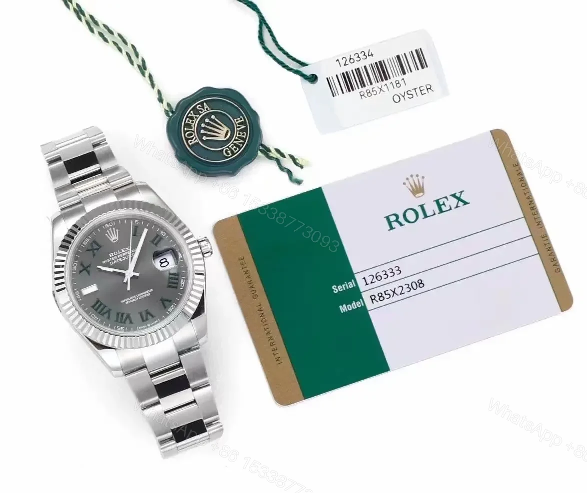 View 9 of OW Factory Clean Factory Rolex Datejust 41mm Silver Grey Dial Watch