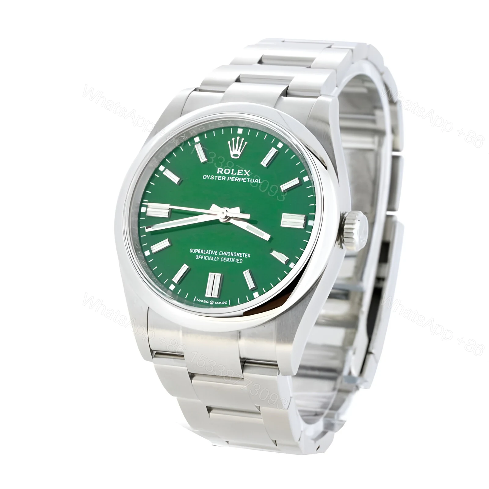 View 2 of Rolex Oyster Perpetual Green Dial 126000-0005 Replica