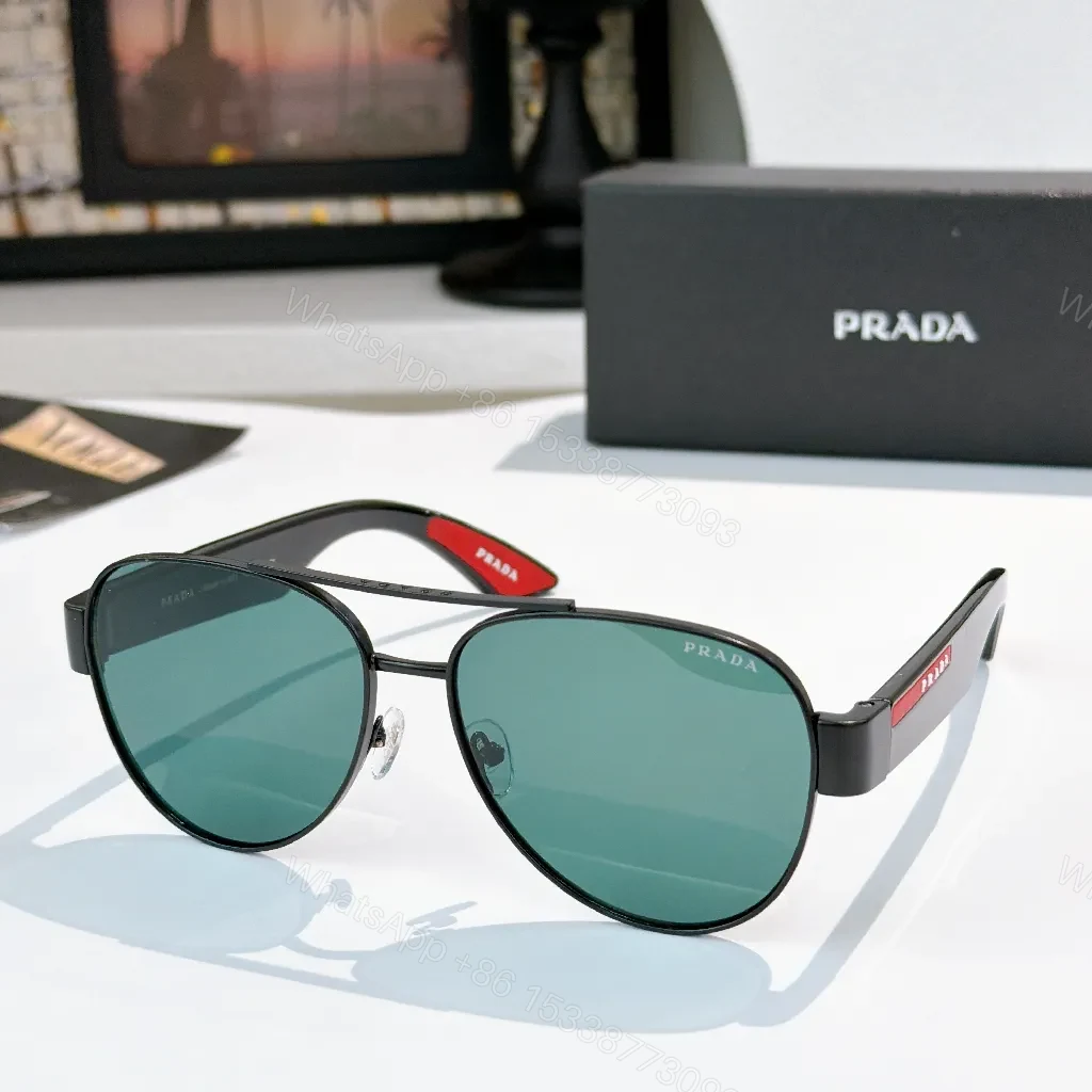 Bold Classic Aviator Sunglasses - Green Polarized Lenses — view 1