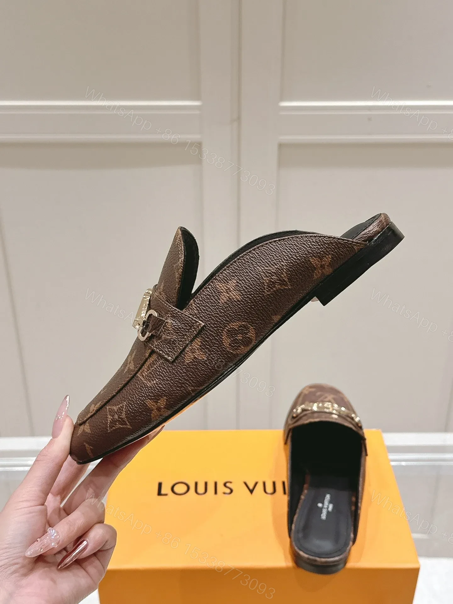 View 5 of LV Women Brown Leather Mules