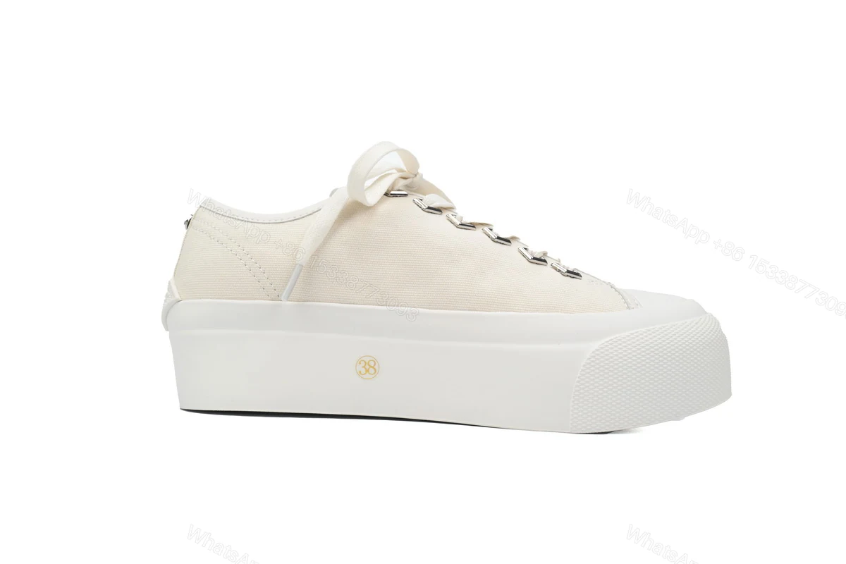 View 6 of Women's Jimmy Choo Palma Maxi White Canvas Platform Trainers