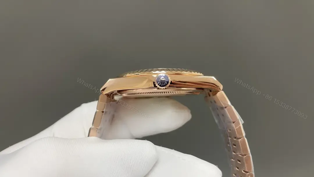 View 4 of Rolex Land-Dweller 40 White Honeycomb replica 40MM Everose Flat Jubilee Bracelet 127335-0001
