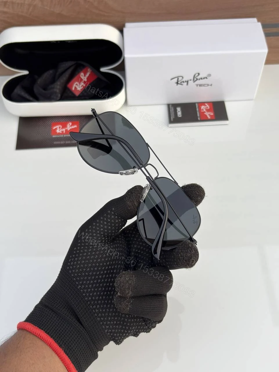 View 2 of First Copy Rayban Aviator 3026 Full Black Glass Quality