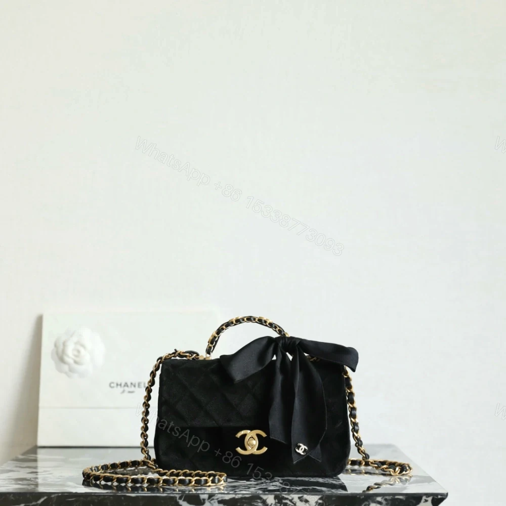 高仿Chanel*25K系列AS5875蝴蝶結絲絨單肩包Mini免檢版 — view 1