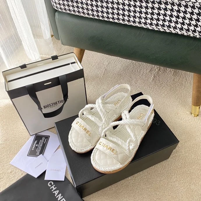 View 2 of CHANEL Cord Quilted Sandals