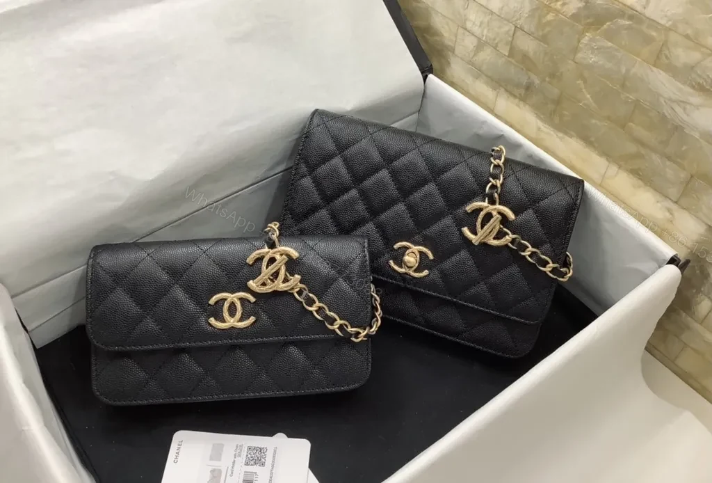View 8 of Chanel-Inspired Quilted Small Flap Bag with Gold Chain