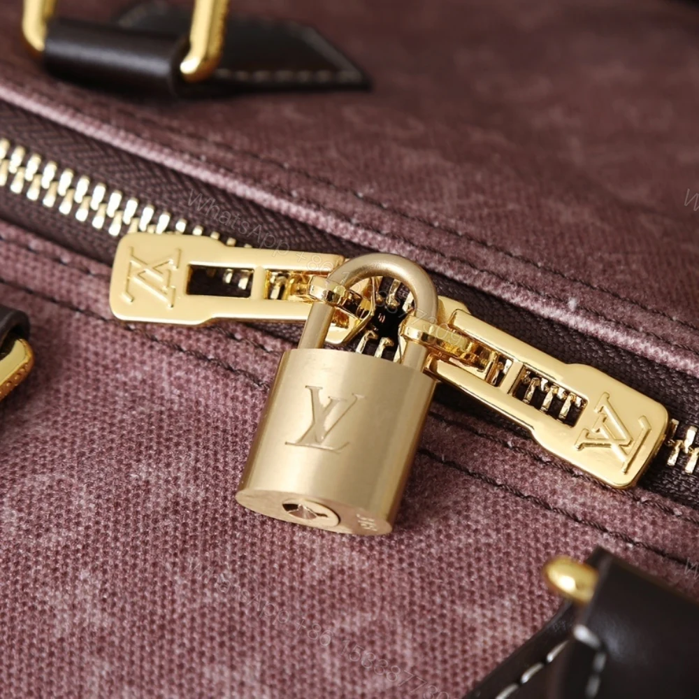 View 7 of Louis Vuitton Sepia Idylle Monogram Speedy Bandouliere 30 Bag Dark Pink 30Cm