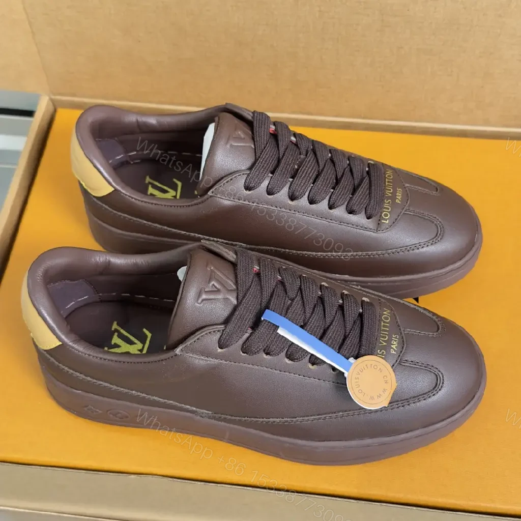 View 7 of Purple Leather Platform Sneaker with Monogram Embossed Sole