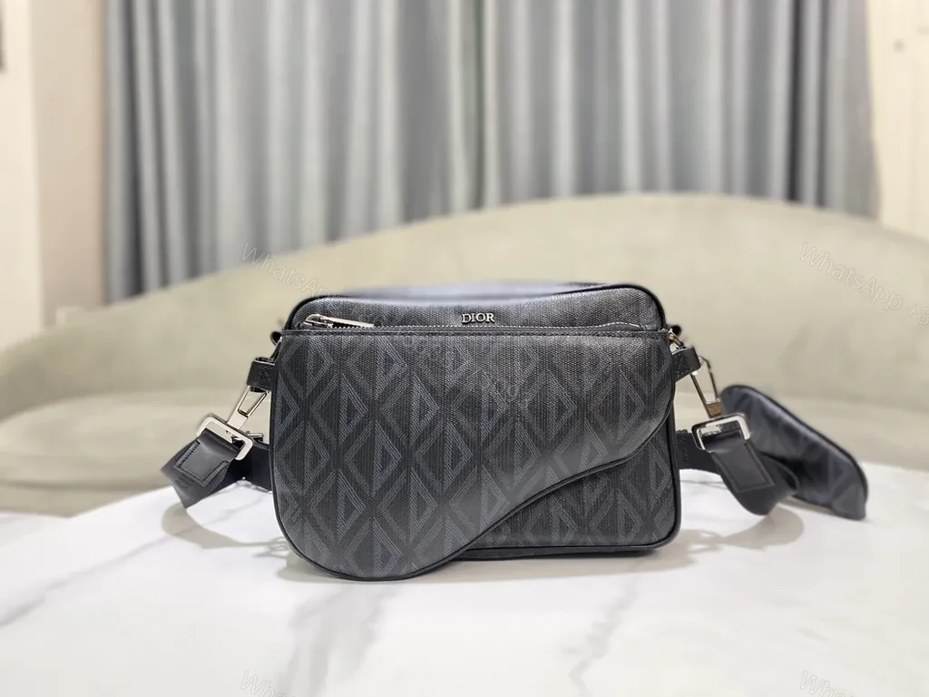 Patterned Black Crossbody Bag – Dior Detailing, Modern & Versatile — view 1