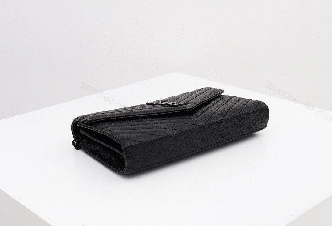 View 6 of CASSANDRE ENVELOPE CHAIN WALLET IN GRAIN DE POUDRE