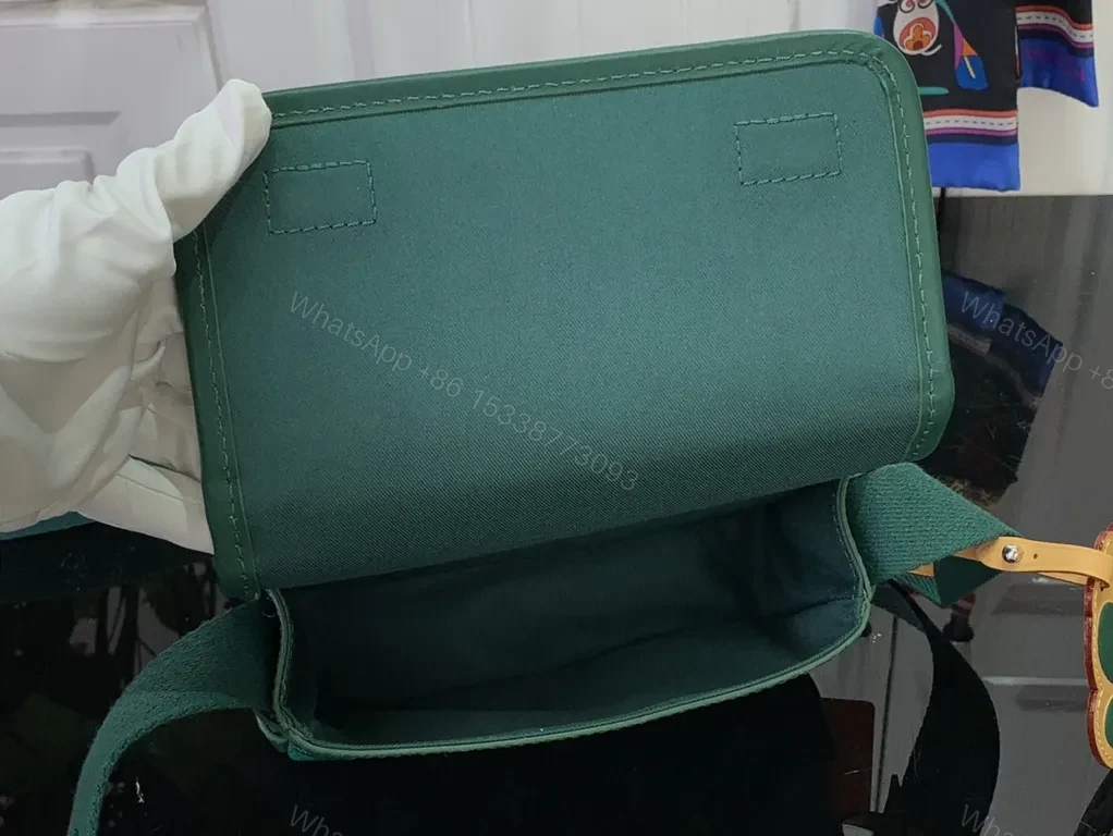 View 6 of Green Monogram Crossbody: Compact, Leather-Style Luxe Utility