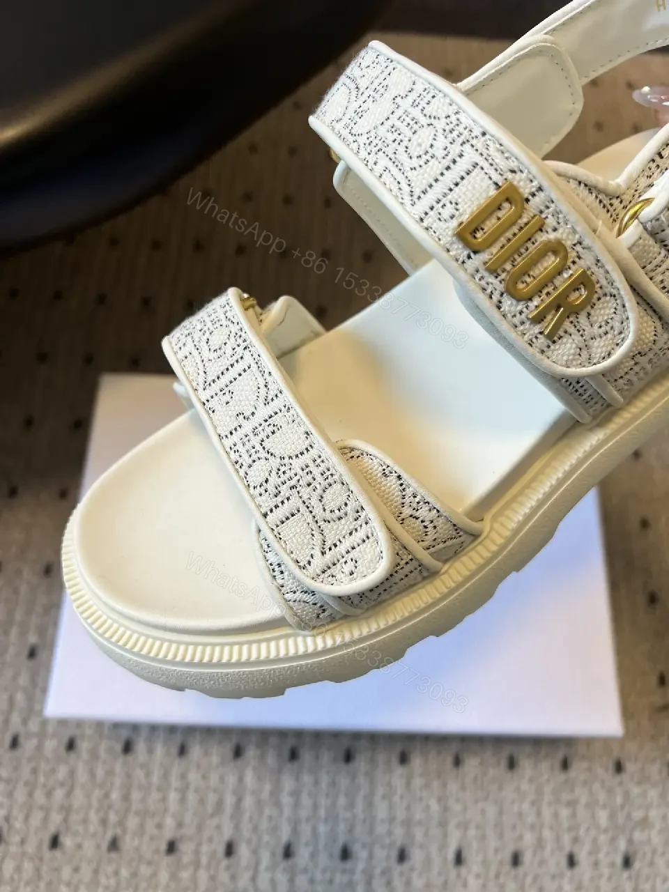View 7 of Textured White Sandals: Lux Comfort Platform