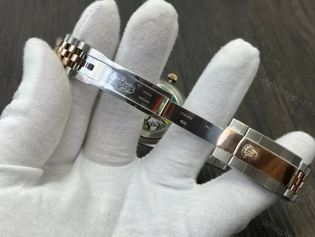 View 9 of Rolex Datejust 36 Stainless Steel Yellow Gold Fluted White Roman Jubilee 126233-0029