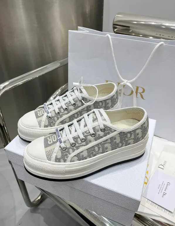 View 4 of Gray Micro-Patterned Dior Sneakers: Subtle Luxury Comfort