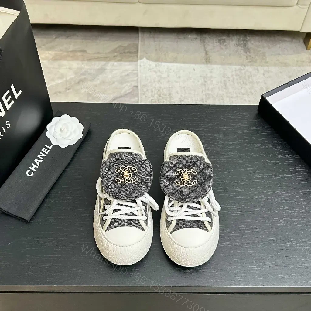 View 9 of Denim Slip-Ons: Luxe Crest Quilted Slip-On Sneakers