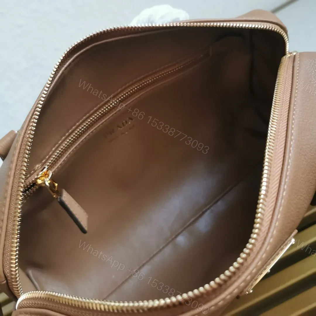 View 7 of Prada Caramel Medium leather top-handle bag with padlock
