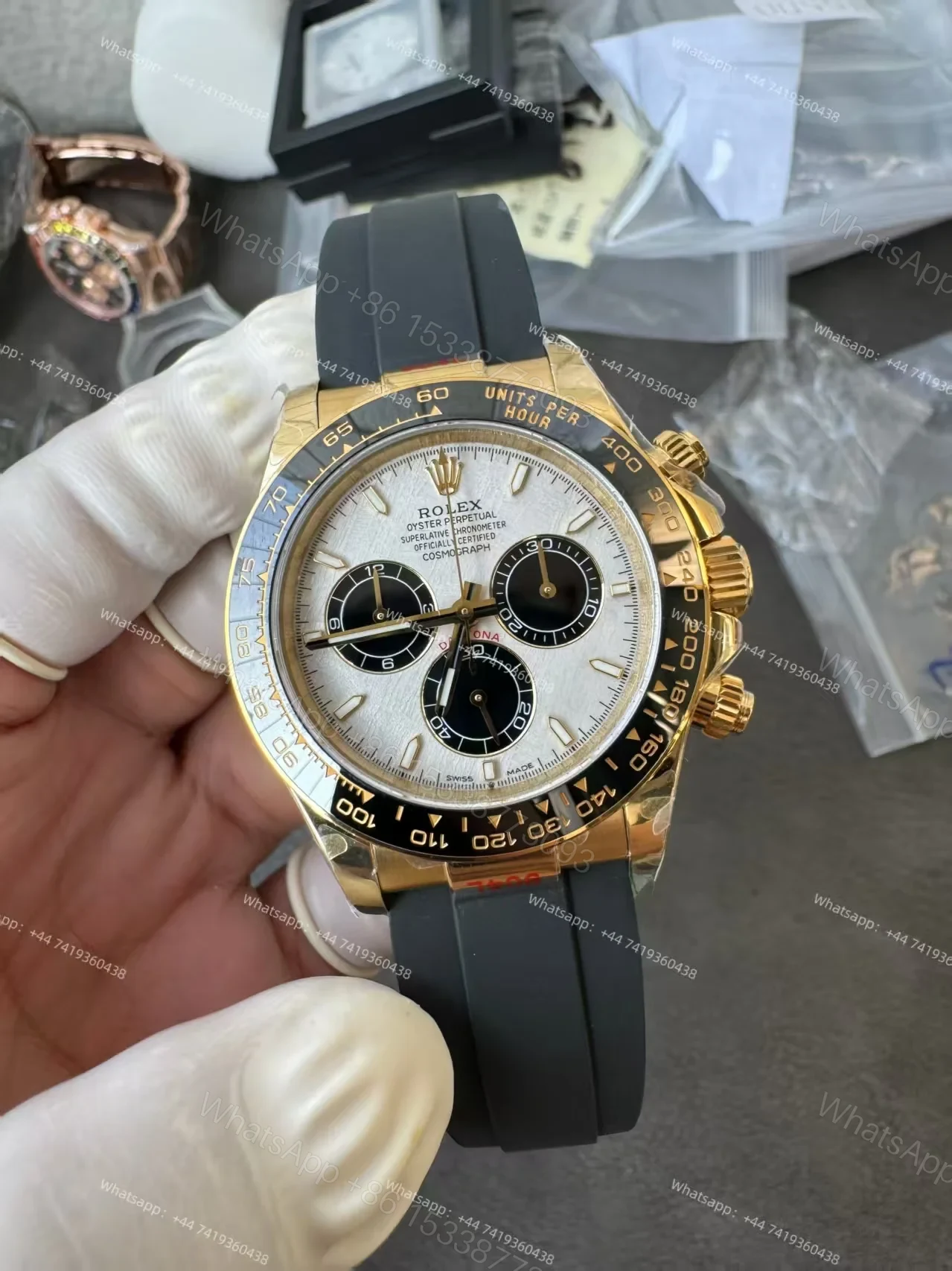 View 12 of Rolex Super Clone Daytona M126518LN-0016 18K Gold Meteorite Dial 4131 Movement
