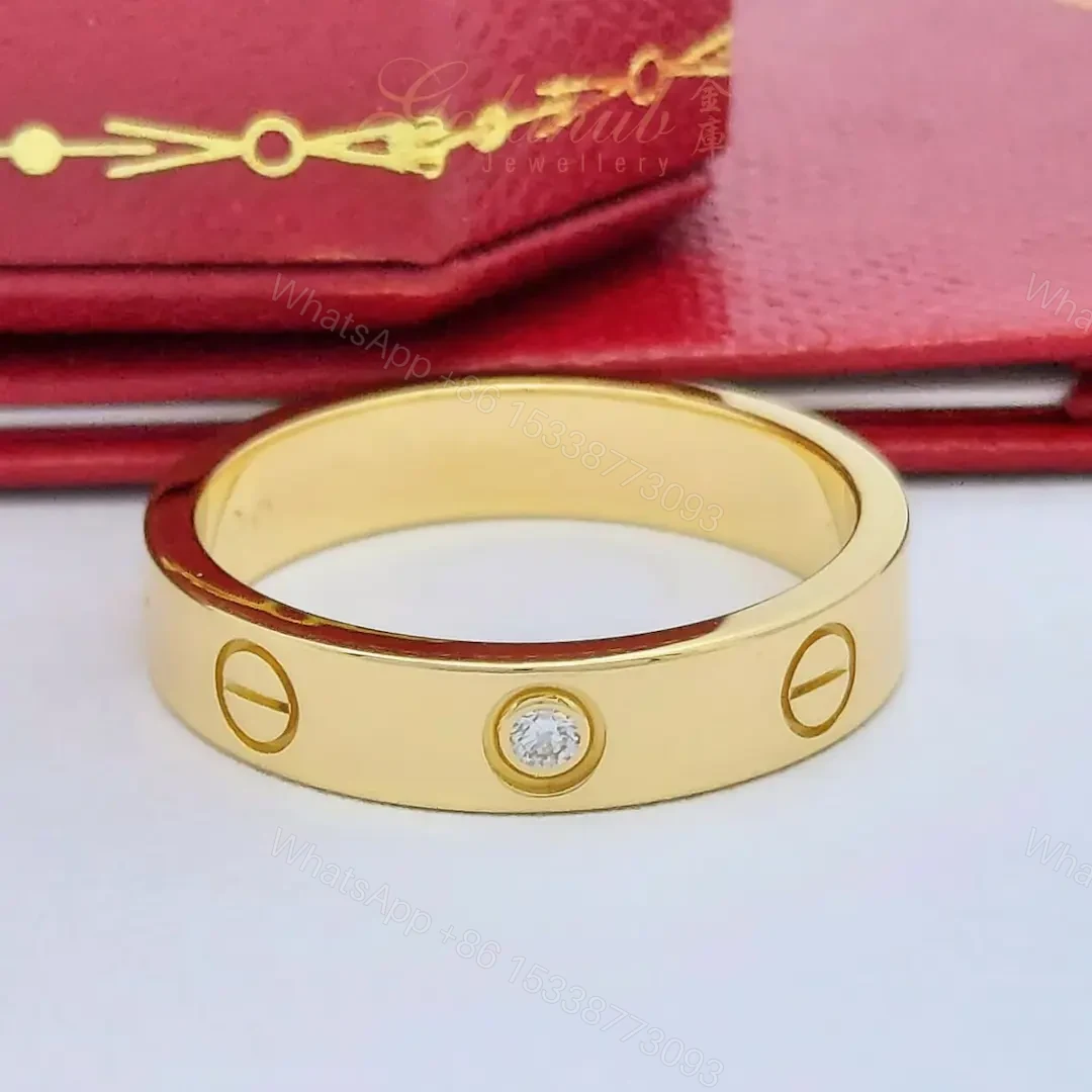 View 4 of 18k Gold Cartier Love Ring One Diamonds