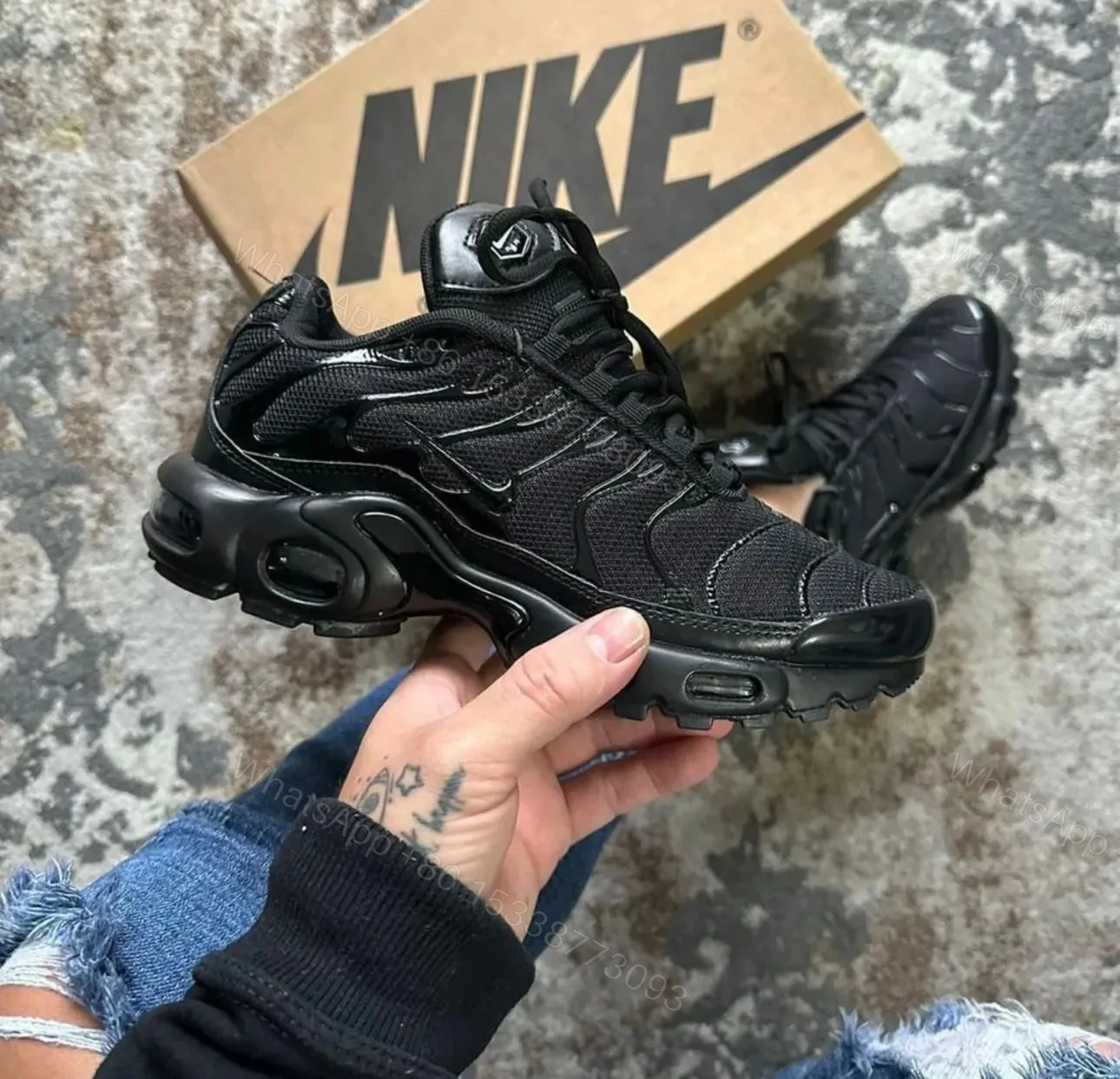 View 3 of FIRST COPY NIKE AIRMAX PLUS TRIPLE BLACK
