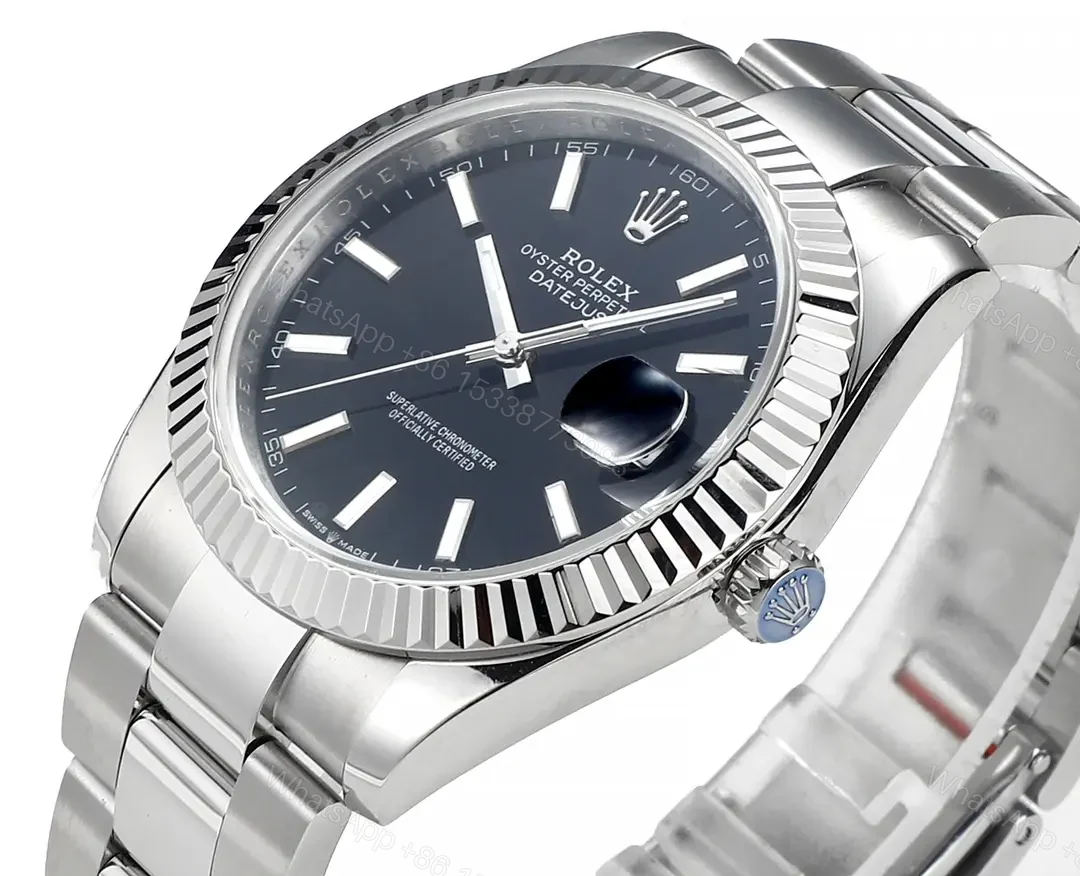 View 3 of Clean Factory JVS Rolex Datejust Black Fluted Silver