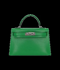 Hermès Kelly II Sellier Mini Bambou Chevre Leather Palladium Hardware — view 1