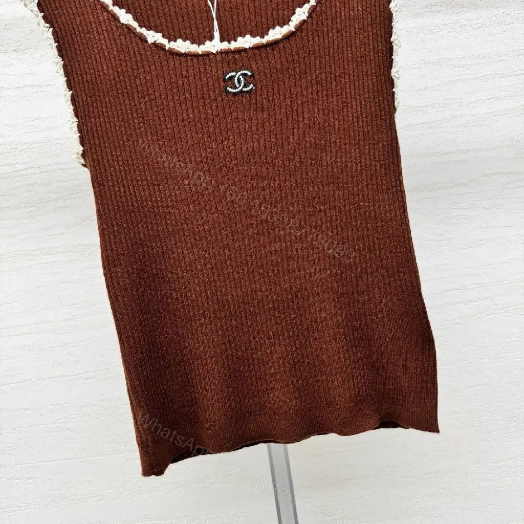 View 7 of Burgundy Knit Tank with Crochet Edge Pop