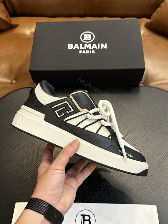 View 4 of Bold Contrast Stitching High-Tops: Balmain-Inspired Sneakers
