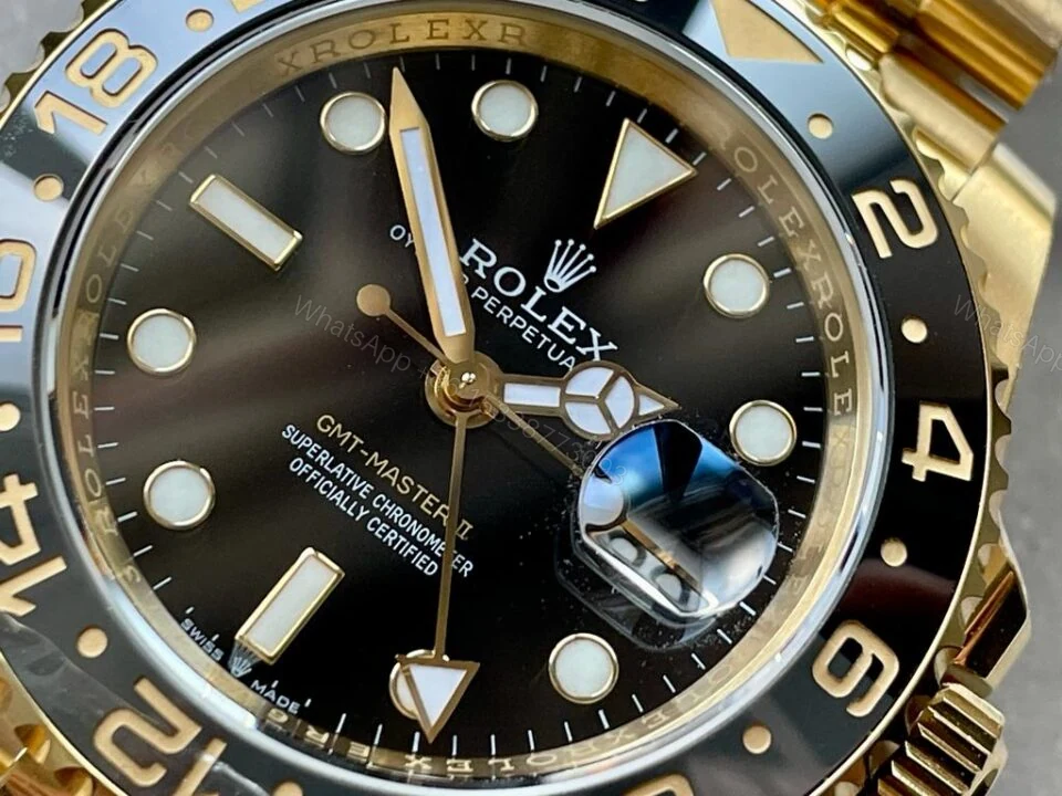 View 7 of EWF Factory 1:1 Rolex GMT-Master II 126718GRNR 904L YG Black Dial Dots VR3285
