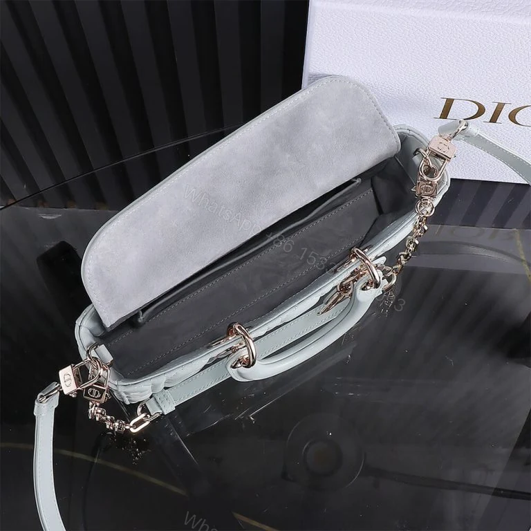 View 6 of Dior Medium Blue Lady D-Joy Bag(