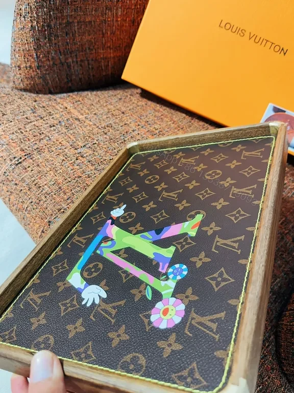 View 9 of Monogram LV Tray Desk Accessory â€” Brass Frame, Top Guarded