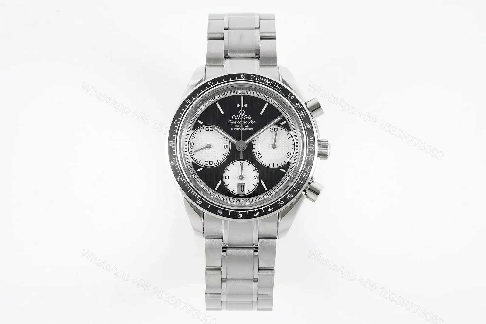 Omega Speedmaster Professional 326.32.40.50.06.001 Multifunction Chronograph Watch Black and White Dial Stainless Steel Bracelet — view 1